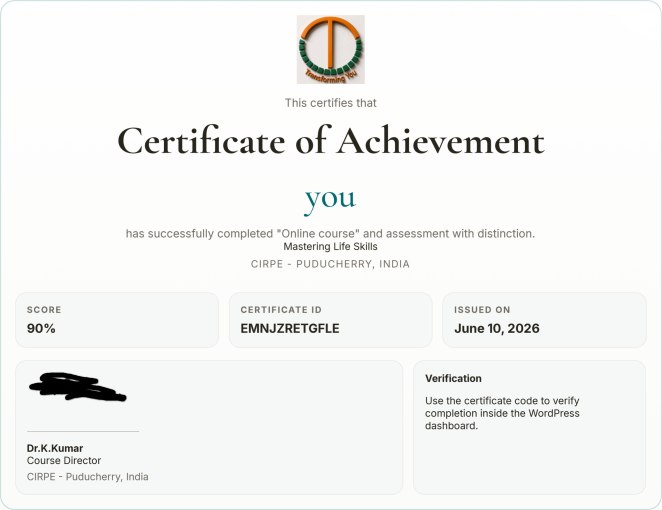 Final Test – Mastering Life Skills